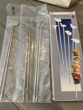 Rostfrei 000530361769 Vtg German Wmf 6 Farm Animal Skewers 12 Inch Stainless 18/10 New Open Box