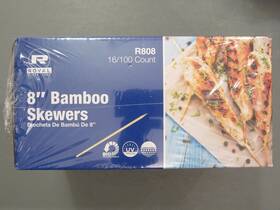 Royal 072288110689 8 Inch Bamboo Skewers Work Great With Grill And Oven - Case Of 1 600 16 X 100