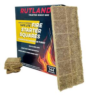 Rutland Products 885791724812 144 Fire Starter Squares For Fireplaces Grills Campfires Longer Burn Safe To Use