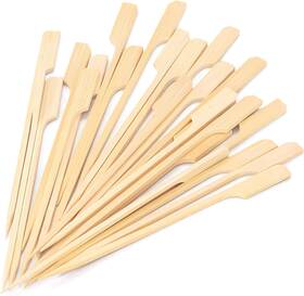 S&m 737311139876 3.5 Inch Bamboo Skewers 100pcs Food Appetizer Toothpicks Wide Flat Paddle