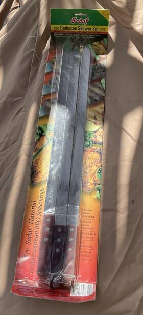 Sadaf 052851076512 3 Piece Barbecue Skewer Set 15/16 Inch New In Package