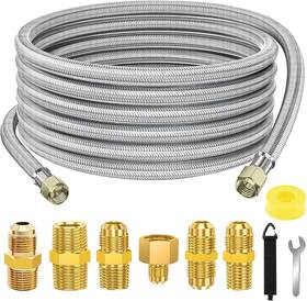 Samplife 313101435443 24 Ft Propane Hose Extension-high Pressure Braided Gas Line Convers