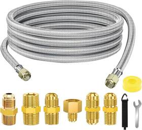 Samplife 445014093076 12 Ft Propane Hose Extension-high Pressure Braided Gas Line Convers