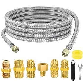 Samplife 755471561993 12 Ft Propane Hose Extension-high Pressure Braided Gas Line Conv