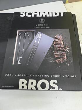 Sbq4pclcb6 Schmidt Brothers - Bbq Carbon 6 4-piece Grilling Accessory Set Full-forged