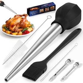 Schvubenrstbob001 Schvubenr Large Turkey Baster Set - Stainless Steel Tool Black