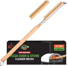 Scrubit 313094694612 26 Inch Pizza Oven Brush With Scraper Heat Resistant - Stainless-steel 2-in