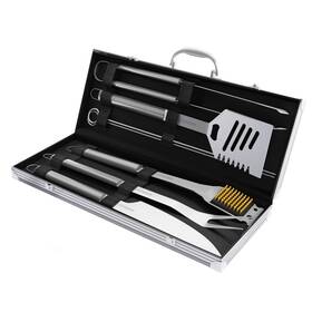 See The Packaging Hw031124 Home-complete 7-piece Stainless-steel Bbq Cooking Utensils Set With Case