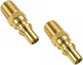 Seihao 313020046027 2pcs Propane Quick Connect Fitting Adapter 1/4 Inch Male Npt Thread With Full Fl