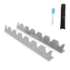 Sr-2021-aug-yhi-001 Setam Enterprises Inc. Stainless Steel Kabob Skewer Racks - Set Of 2 Barbecue Supply Bbq Grill