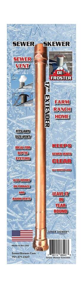 865433 Sewer Skewer 17 Inch L Copper Vent Defroster Extender Extension