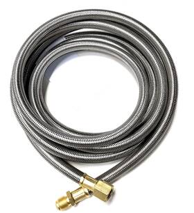 Shark Industrial 963063155277 12ft Stainless Steel Braided Propane Hose Extension Assembly With 3/8 Inch Female