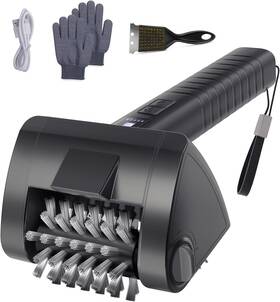 Shinmax 313101749755 Electric Grill Brush Cordless 2-speed 304 Stainless Steel Bbq Cleaner