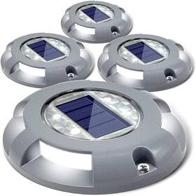Siedinlar-052 Siedinlar 661021990277 Solar Deck Lights Driveway Dock Led Light 4 Pack White