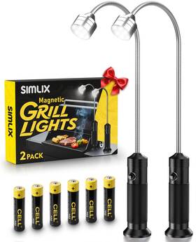Simlix 742985222359 Grill Light Gifts For Men 2 Pack Led Barbecue Lights Black