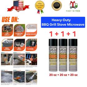 Simple Green 313050263289 3x Unscented Heavy-duty Bbq Grill Stove Microwave Cleaner Foam Spray Bulk 3-pack