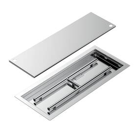 Sk-fc0023-ss-36 Skyflame Rectangular Stainless Steel Drop-in Fire Pit Pan And Burner With Cover