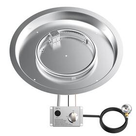 Sk-fc0202-lp-19 Skyflame 19 Inch Round Stainless Steel Fire Pit Drop-in Burner Kit With Csa Certified Fla