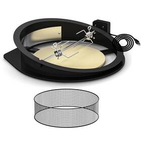 Sk-qb0207-bk1 Skyflame 2 In 1 Black Coated Steel Rotisserie Kit With Pizza Ring Compatible