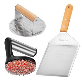 Sk-qd0226-ss3 Skyflame 3-in-1 Smashed Burger Kit Stainless Steel Press Griddle Spatula And Cast Iron