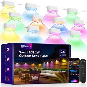 Byr-ofl-st-24d-48m Smavista 24v Outdoor Deck Lights 24 Packs Smart Rgbcw Fence Pack White