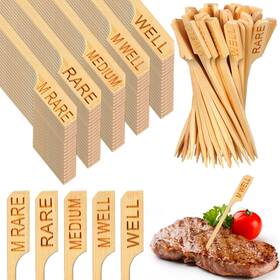 Xla-soaoo-858 Soaoo 500 Pcs Bamboo Temperature Picks For Meat Doneness Bbq Skewers Grilling
