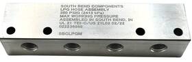South Bend Components 793087779418 Straight 6-way Aluminum Propane/natural Gas/air Distribution Manifold Block