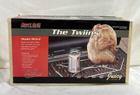 Bch-2 Sports Grill Bch2 New Sport Inch The Twins Double Beer Can Chicken Roasting Rack