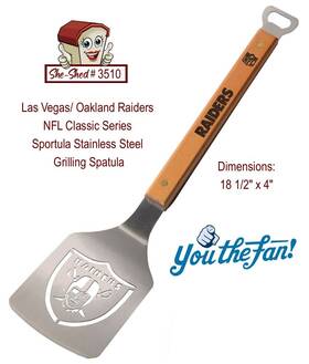 Sportula 814357012872 Nfl Las Vegas / Oakland Raiders Grill Spatula With Bottle Opener - New