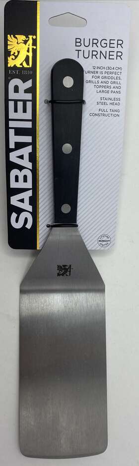 5154551 Stainless Sabatier Triple Rivet Big Burger Turner Spatula Steel Black