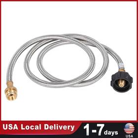 5ft-silver Stainless 5ft 8ft 12ft Braided Propane Hose Adapter 1lb To 20lb Tank