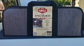 Stainless 895175701847 Expert Grill Steel Soft Grip Bbq Tool Set 10-piece With Case New