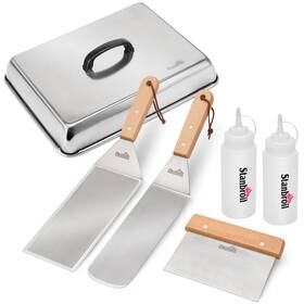 Z038-6-ss Stanbroil Bbq Griddle Accessories Set Of 6 Stainless Steel Scraper Spatula Bottles