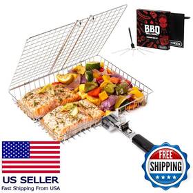 B0887m8j8w Stanley Stainless Steel Bbq Grill Basket Large Folding Rack For Fish Veggies Camping