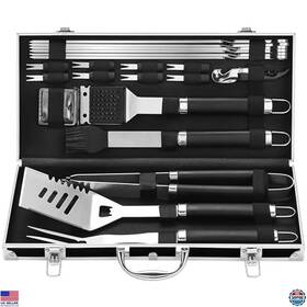 B0djx23q2g Stanley 22pcs Stainless Steel Bbq Grill Tools Set With Case - Perfect Grilling Gift