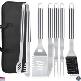 B0dwxll964 Stanley 16-inch Stainless Steel Bbq Grill Tools Set Heavy Duty Accessories For Camping