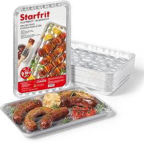 098201-001-0000 Starfrit 30-pack Aluminum Grilling Trays - Recyclable Medium Silver