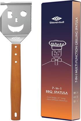Steven-bull S 798825288375 Grill Spatula For Outdoor 7-in-1 Bbq 17 Inch Long Barb