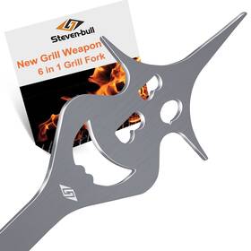 Hys-cp-0010 Steven-bull S Bbq Grill Accessories For Gas Charcoal 6 In 1 Tools Outdoor Barbecue 14 Inch