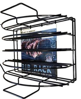 Steven Raichlen 050016780175 Best Of Barbecue Rib Rack Non-stick Holds 4 Full Slabs Ribs New