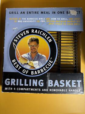 Sr8166 Steven Raichlen Best Of Barbecue Grilling Basket With 4 Compartments