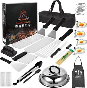 Stolix 196852643844 Stainless Steel Griddle Accessories Kit With Carry Bag