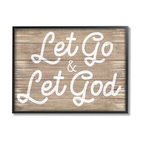 Stupell Industries 049182348548 Go And Let God Phrase Rustic Plank Pattern Designed By Daphne Polselli Black F