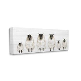 Stupell Industries 049182570079 Fluffy Farm Sheep Minimal White Plank Pattern Designed By Daphne Polselli Ca