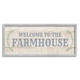 Stupell Industries 196216403367 Welcome To The Farmhouse Phrase Country Plank Pattern Grey Framed Wall Art 2