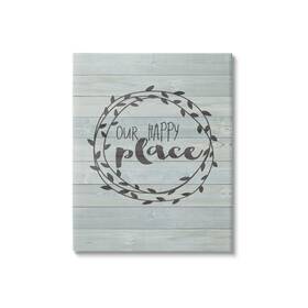 Stupell Industries 196216856774 Our Happy Place Plank Wood Look Design By Jo Moulton