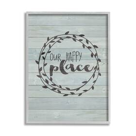 Stupell Industries 196216856873 Our Happy Place Plank Wood Look Design By Jo Moulton