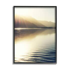 Stupell Industries 197081257536 Quiet Mountain Lake Water Ripples Sunrise Rays Framed Wall Art Design By Sav