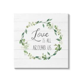 Stupell Industries 197081291387 Love All Around Us Plank Patterned Typography Canvas Wall Art Design By Caro