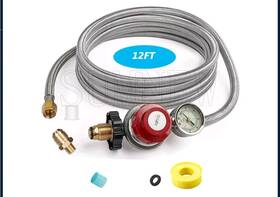 Sumnew 788493716980 12ft High Pressure Adjustable Propane Gas Regulator Hose Indicator Stainless